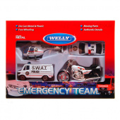 Welly 98630-4A Велли Игровой набор "Служба спасения - полиция" 4 шт. фото