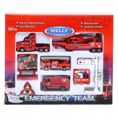Welly 98630-9C Велли Игровой набор "Служба спасения - пожарная команда" 9 шт. фото