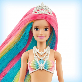 Кукла Barbie Русалочка с разноцветными волосами GTF89