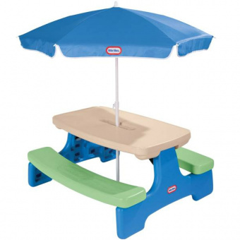 Little Tikes 629952 Литл Тайкс Большой стол с двумя скамейками и зонтом