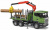 Лесовоз Scania с портативным краном и бревнами Bruder 03524 фото