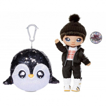 Мягкая кукла Na Na Na Surprise Мальчик-пингвин Андре Лавина 1 серия сверкающая 573784