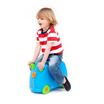 Детский Чемодан на колесиках Голубой Trunki фото