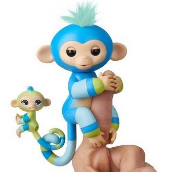 Интерактивная обезьянка Билли с малышом, 12 см FINGERLINGS 3541M