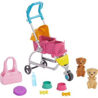 Кукла Barbie с щенком в коляске GHV92
