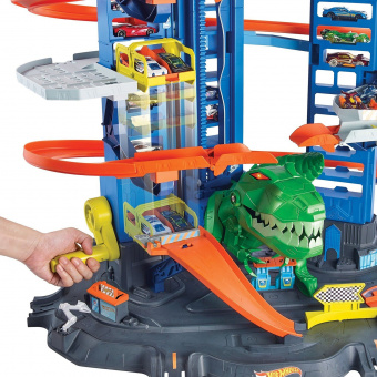 Невообразимый гараж Hot Wheels c тиранозавром GJL14 фото