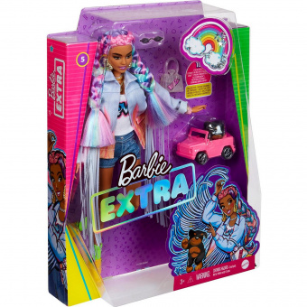 Кукла Barbie Экстра с радужными косичками GRN29