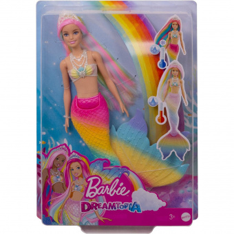 Кукла Barbie Русалочка с разноцветными волосами GTF89