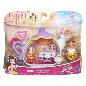 Hasbro Disney Princess B5346 Маленькая кукла и модные аксессуары Белль и гостиная фото