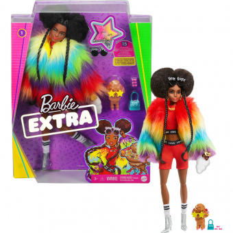 Кукла Barbie Экстра в радужном пальто GVR04